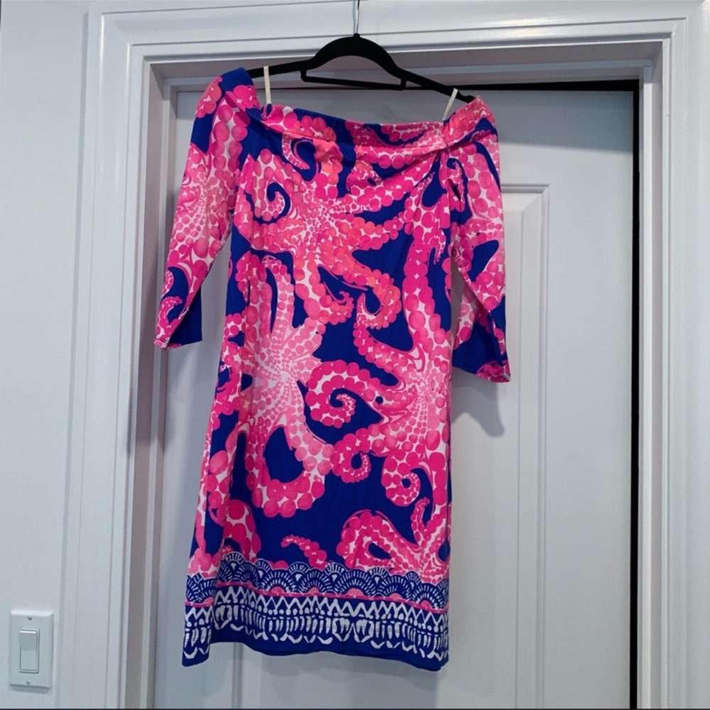 Lilly Pulitzer Octopus Off-The-Shoulder Dress